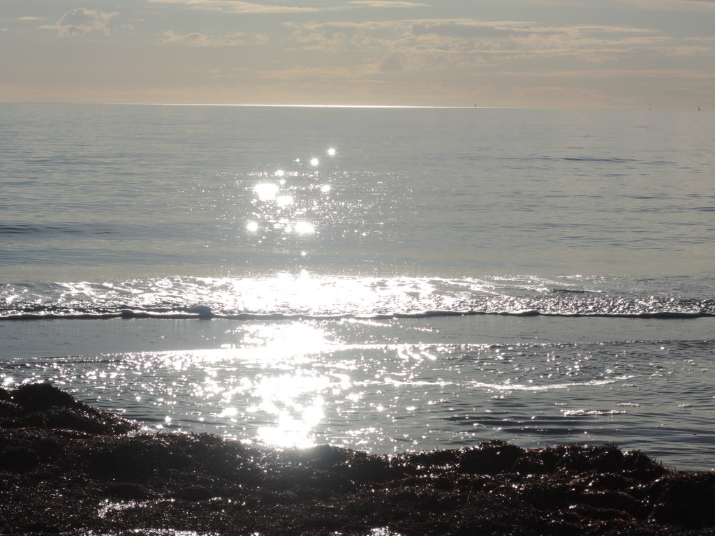 The sun's path over the sea
